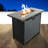 25" H Steel Outdoor Fire Pit Table with Lid