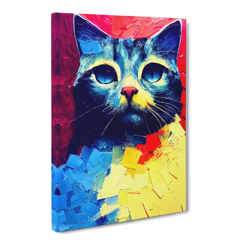 Cat Palette Knife Vol.1 - Wrapped Canvas, 50cm H x 35cm W x 3cm D