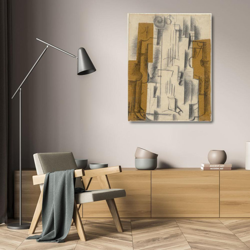 "Nature morte au violon" par Georges Braque - Toile tendue avec châssis, H 24 po x l 17 po