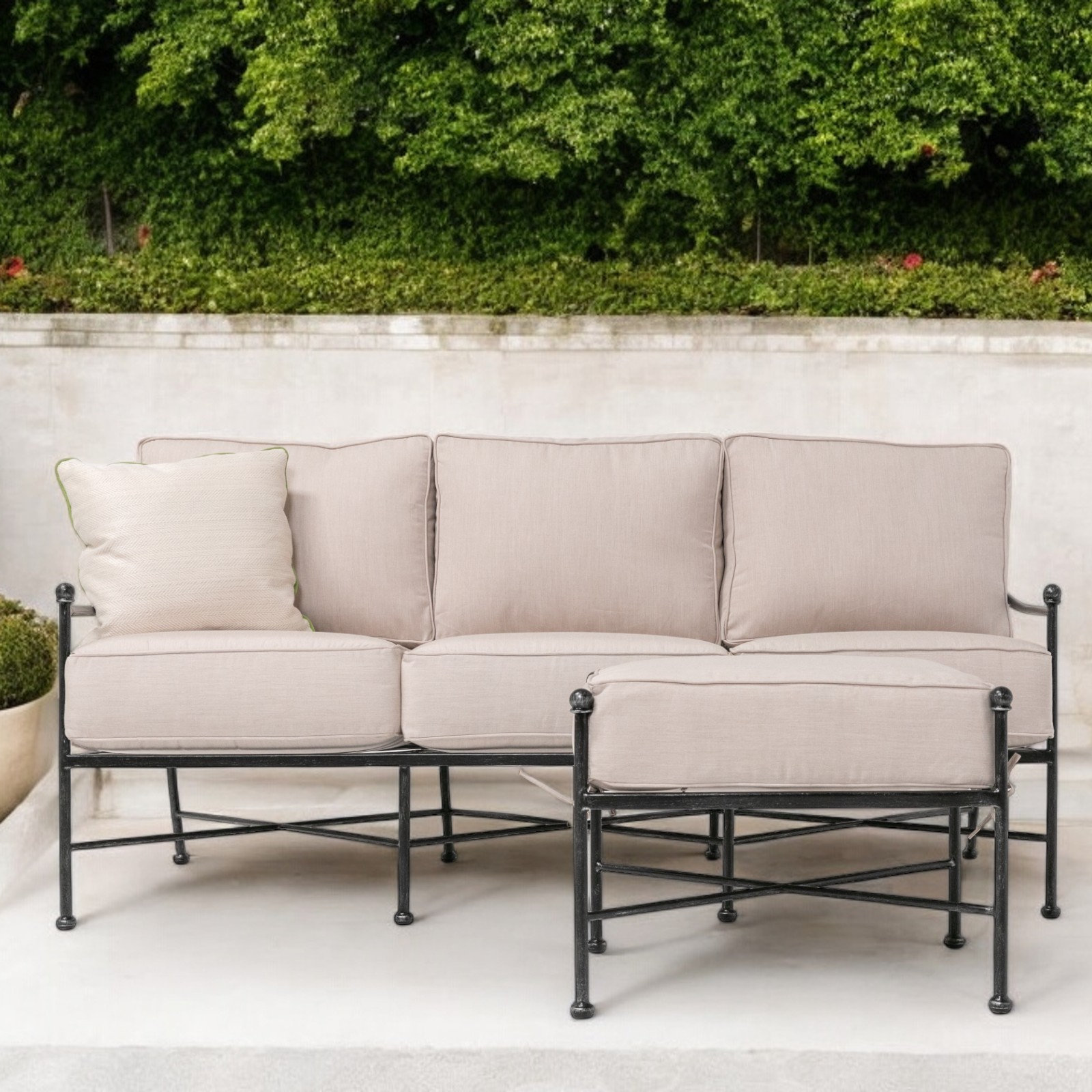 Lucier 76" Sunbrella® Patio Sofa, Canvas Flax Sunbrella® Canvas