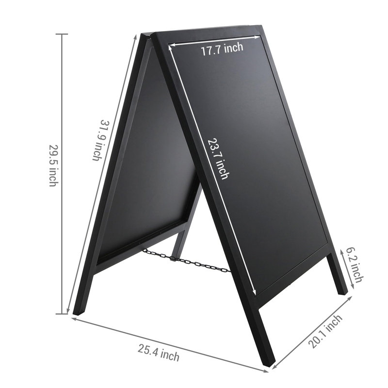 Free Standing A-Frame Metal Chalkboard