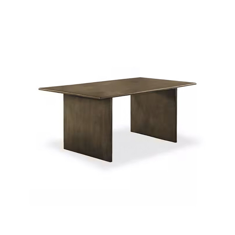 Table de salle à manger moderne 71,6 po de style Mid-Century, ton naturel / gris clair