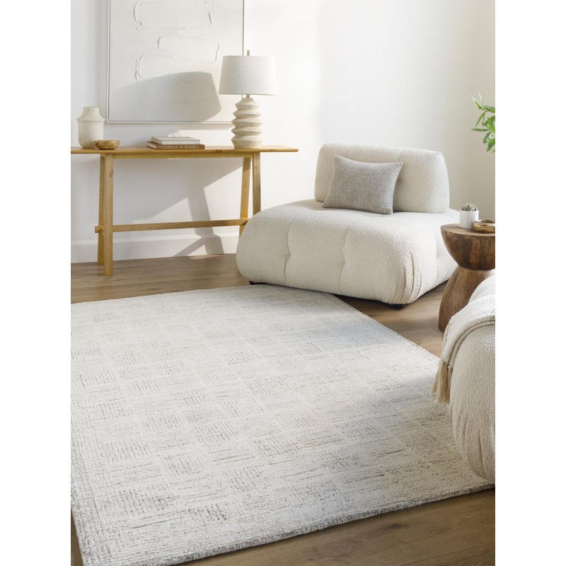 Tapis moderne touffeté à la main Buckholts, Rectangle de 5 pi x 8 pi