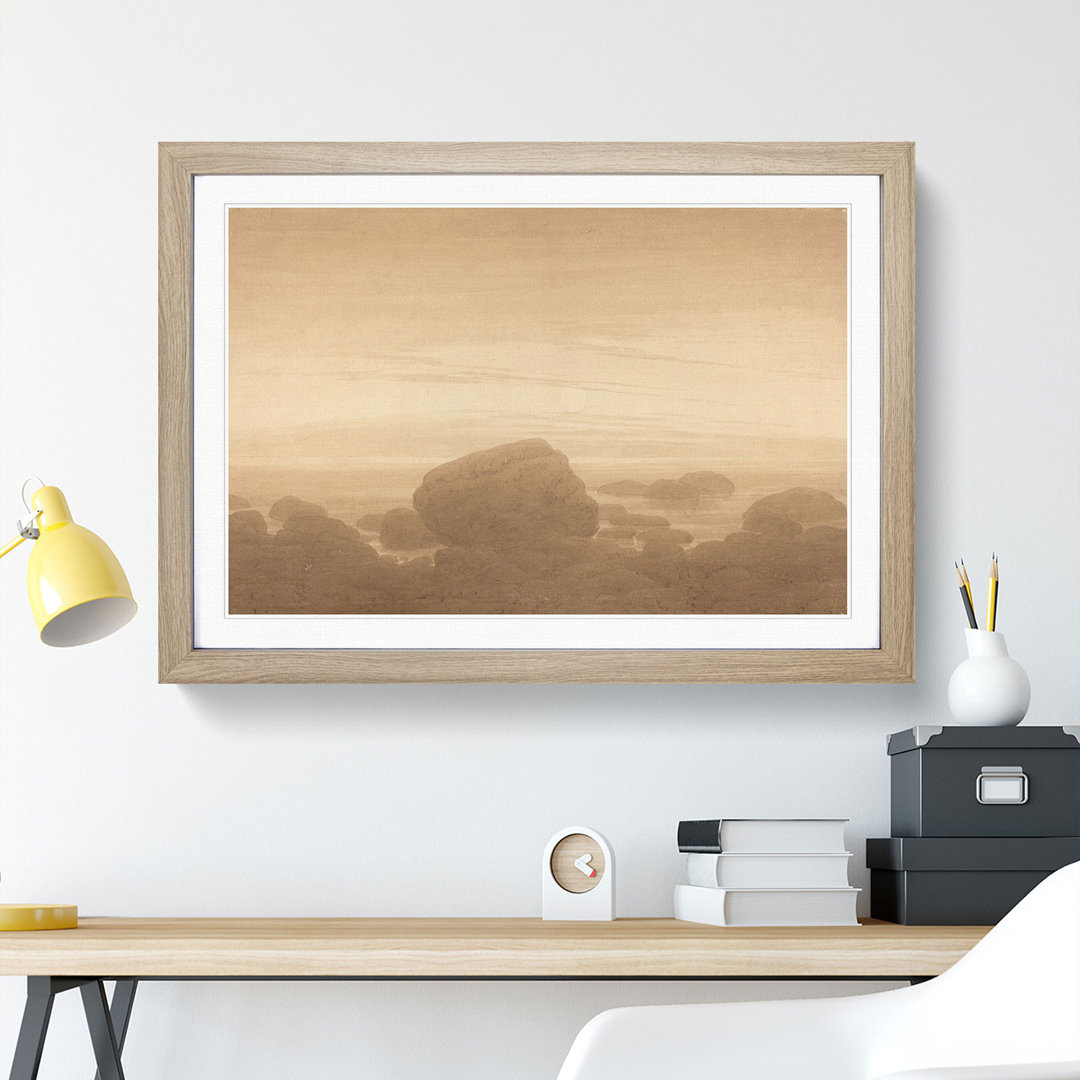 Moonrise on an Empty Shore by Caspar David Friedrich - Picture Frame Painting