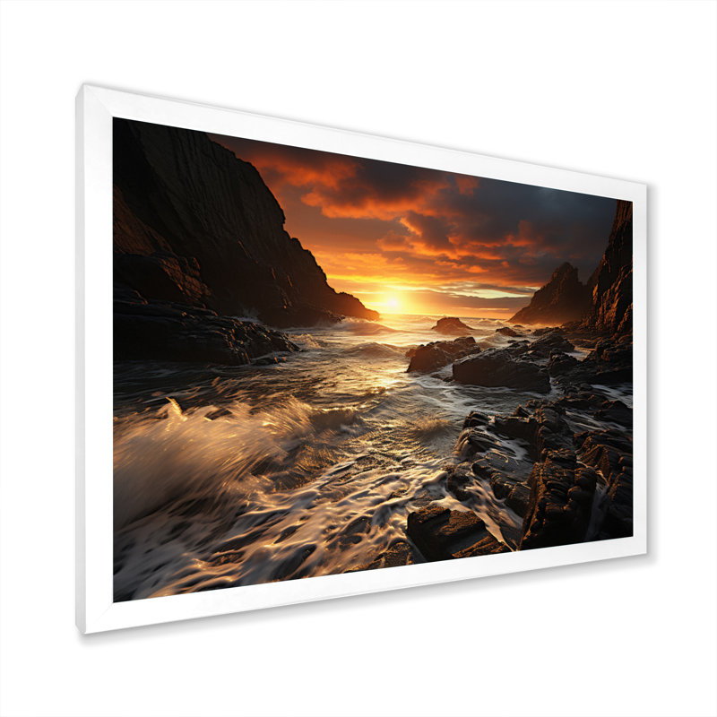 Photo de plage Golden Sands XV - Nautique et plage, impressions sur toile, H 24 po x l 32 po x P 1 po, Cadre simple blanc