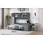 Lit escamotable mural avec bureau, tablettes de rangement et grandes armoires