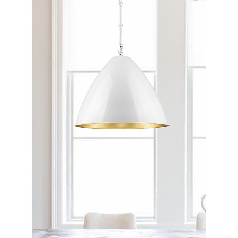 Luminaire suspendu conique à 1 lumière Felder, H 13 po x l 15 po x P 15 po