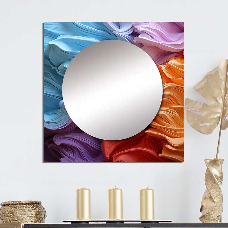 Latracia - Abstract Shapes Square Mirror Wall Decor For Bedroom, 23" x 23"
