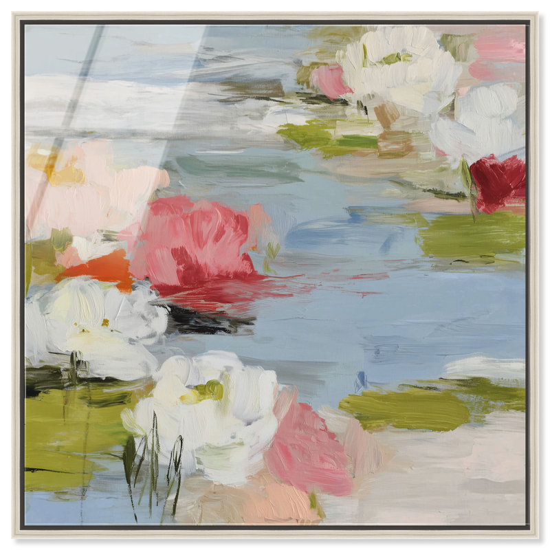 «Silk Lilies III», reproduction d'art acrylique encadrée par Art Remedy, cadre argenté, 24 x 24, 25"H x 25"W, Cadre argenté