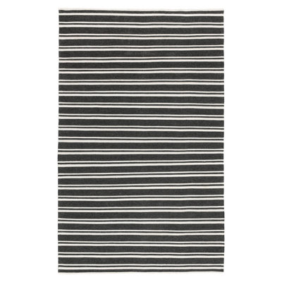 Palma 2x3 Hand Woven Performance Stripe Charcoal Fabric Rug