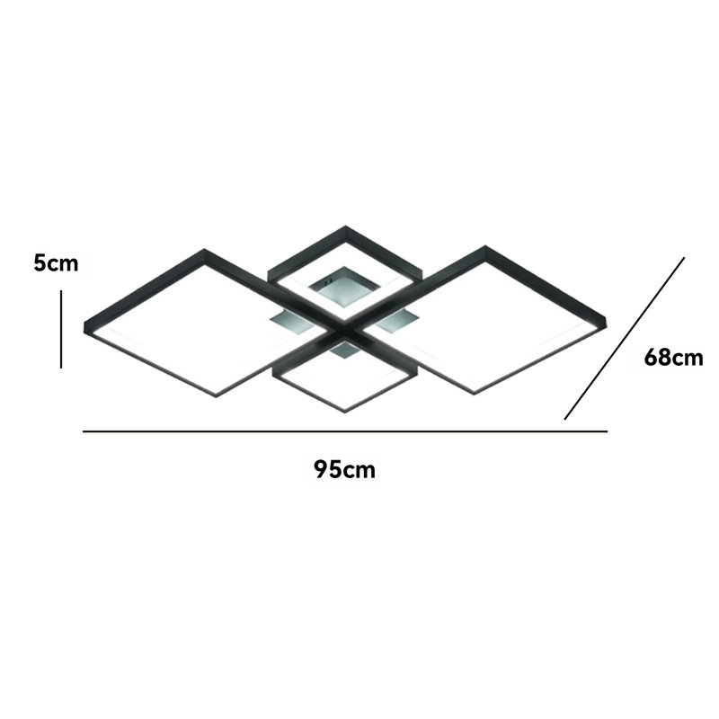 1 - Light Chandelier, Black