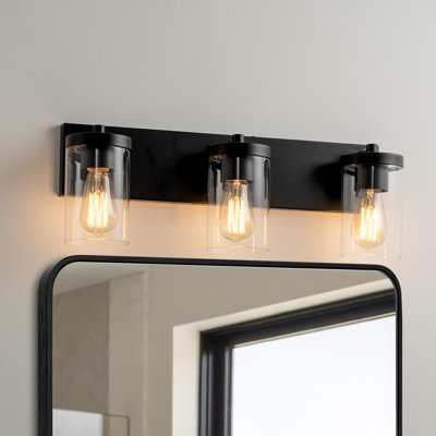 Luminaire de meuble-lavabo avec abat-jour en verre transparent Cleofas