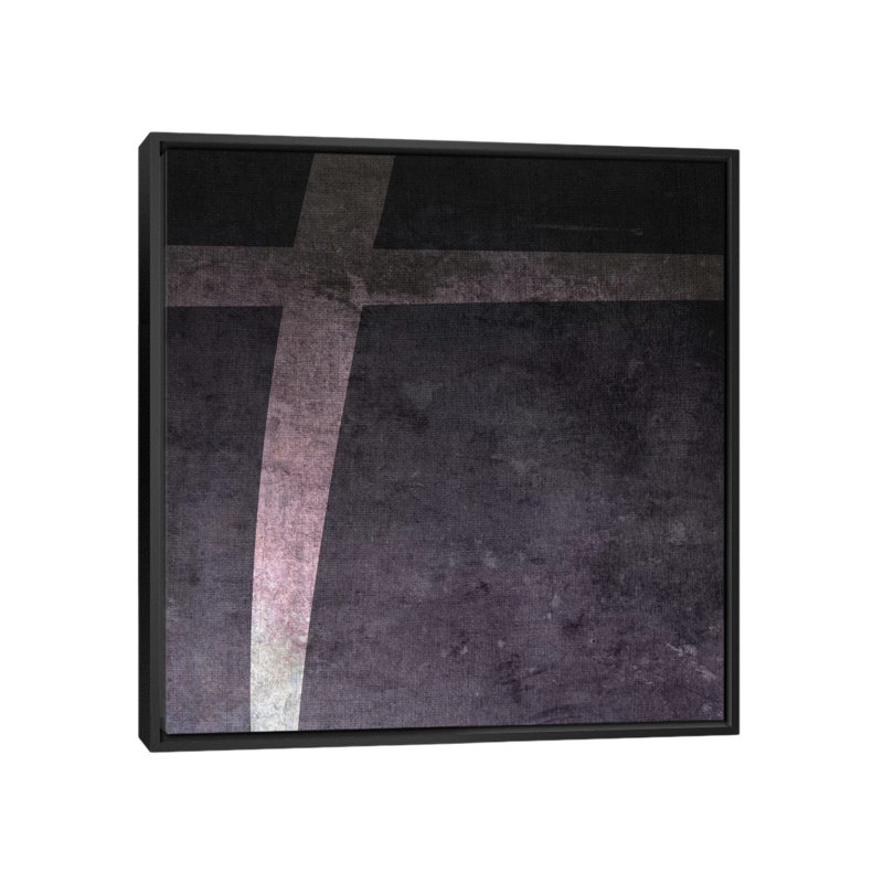 Art textuel sur toile tendue en noir, H 18 po x l 18 po x P 1,5 po, Toile avec cadre noir, Pas de tapis