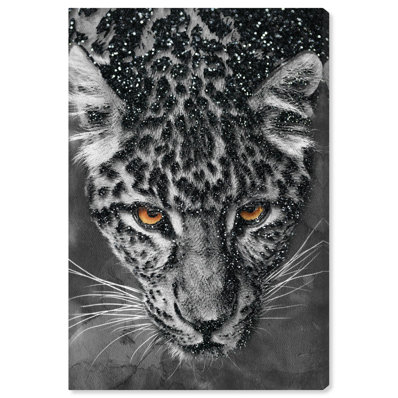 «Animals Leopard Spots Glitter Feline», impression sur toile, Toile tendue, H 36 po x l 24 po
