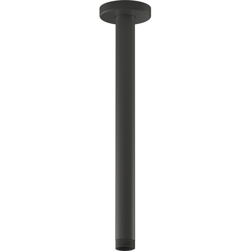 Statement 12 in. Ceiling-Mount Single-Function Rainhead Arm And Flange, Matte Black