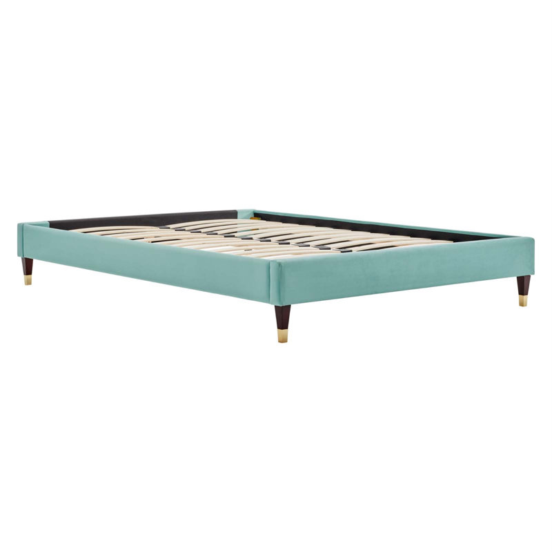 Harlow Performance Velvet Platform Bed Frame, Full/Double, Mint