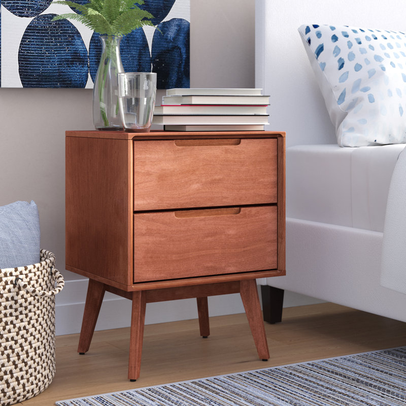 Ormond 2-Drawer Solid Wood Nightstand in Cherry