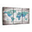 «Aged World Map XXX», ensemble de 3 reproductions sur toiles par Jorge S-1066223125