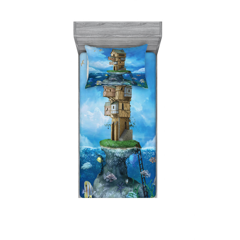 Ensemble de draps Fantasy Fisherman House, Ensemble de draps pour lit simple avec drap-housse