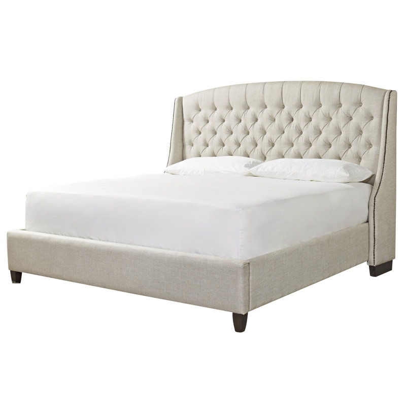 Harwick Upholstered Bed, Queen, Beige