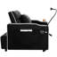 Fauteuil-lit ajustable, en velours noir, s'adaptant aux petits espaces et aux besoins variés du fauteuil convertible, pour une détente confortable
