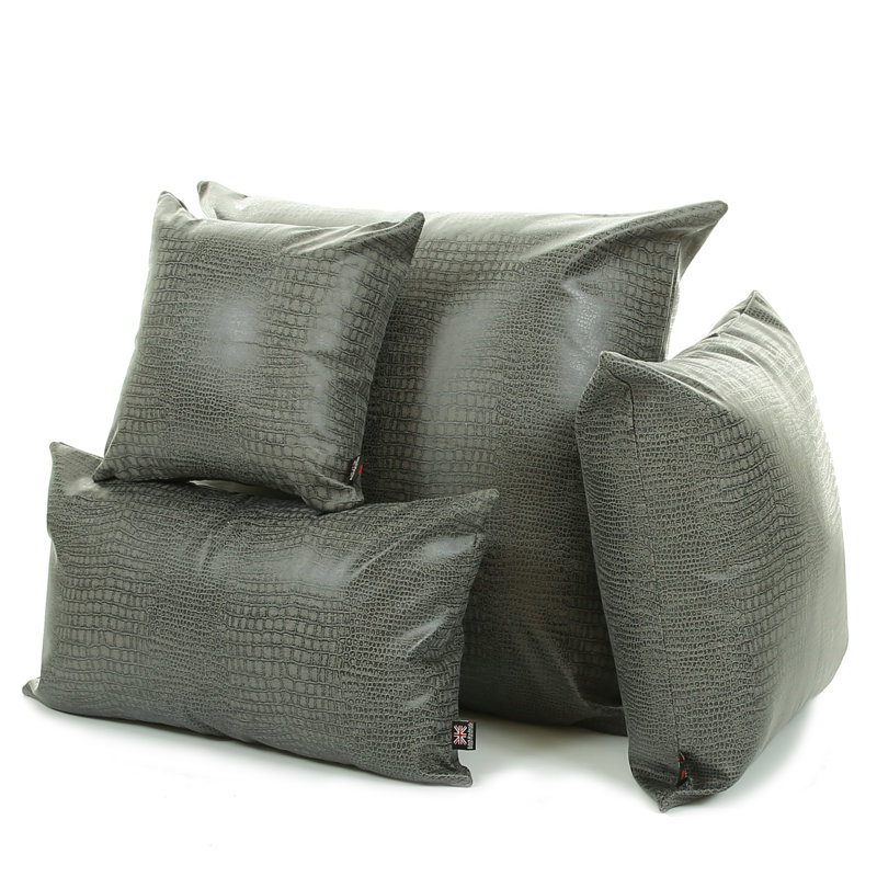 Chaz Animal Print Square Cushion, Medium, Grey
