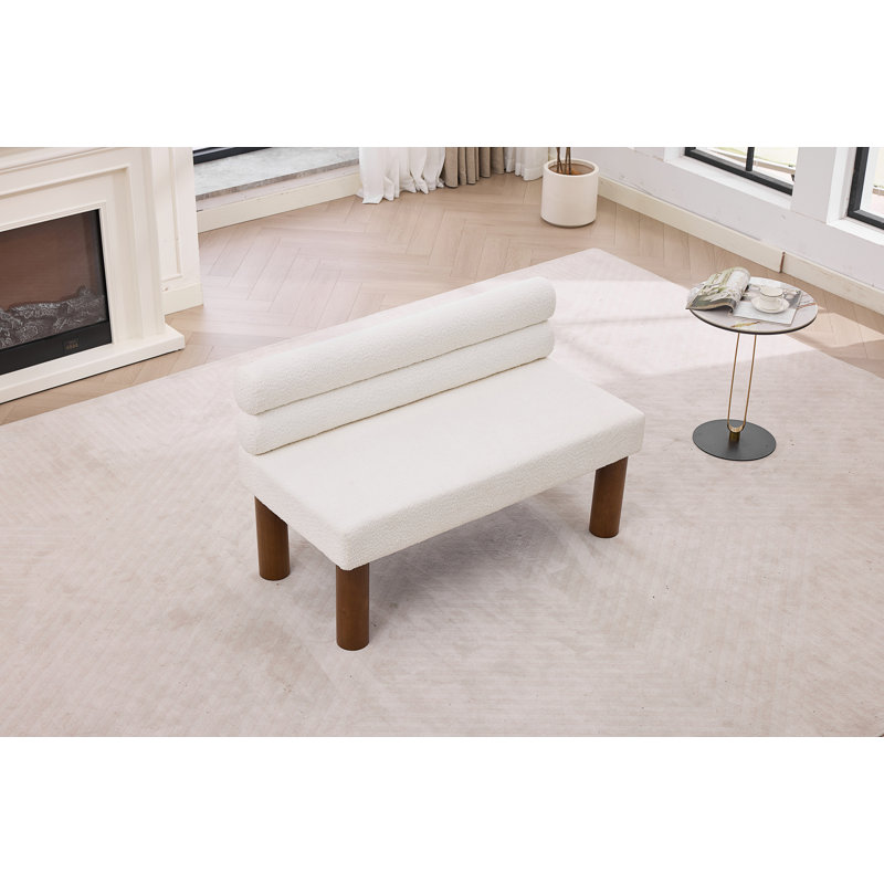 Banc de salle à manger rembourré, banc d'entrée avec dossier, Beige, Beige
