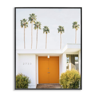 Palm Springs orange porte noire, estampe numérique par Sissi et Seb