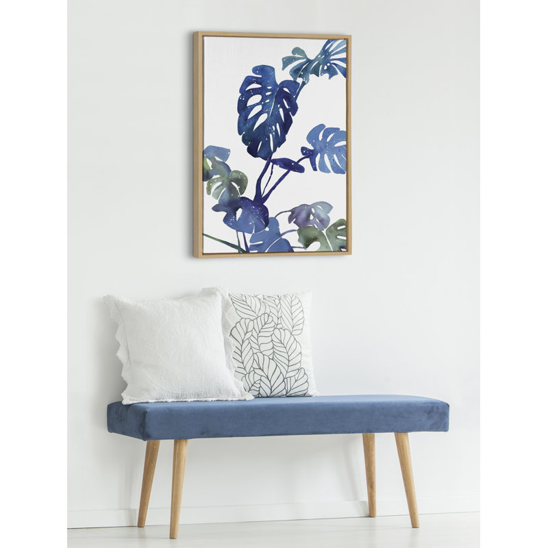 «CI Monstera Blue Magic» par Ingrid Sanchez de Creative Ingrid, reproduction d'art sur toile encadrée