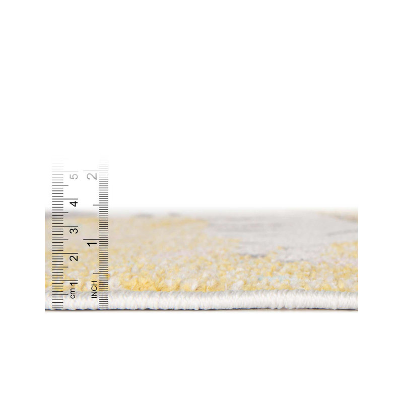 Machine Woven Polypropylene Plastic Rug, Round 5'3"