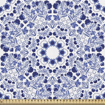 fab_25364_ Flower Fabric By The Yard, Middle Eastern Swirl Petals With Ottoman Folk Art Effects Boho Design, Decorative Fabric For Upholstery And Home -  East Urban Home, 560C7AF3115E4CFF93701C79EAC7858E