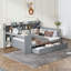 Lit de jour en bois avec 3 tiroirs, ports USB et bureau-265408095-265408088