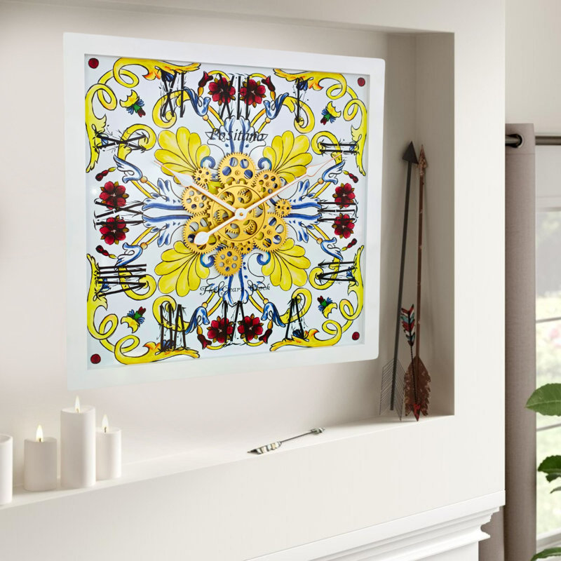 Horloge murale en bois massif, Brun