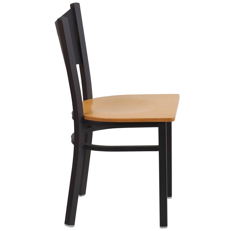 Penaloza Coffee Back Metal Restaurant Chair, Natural