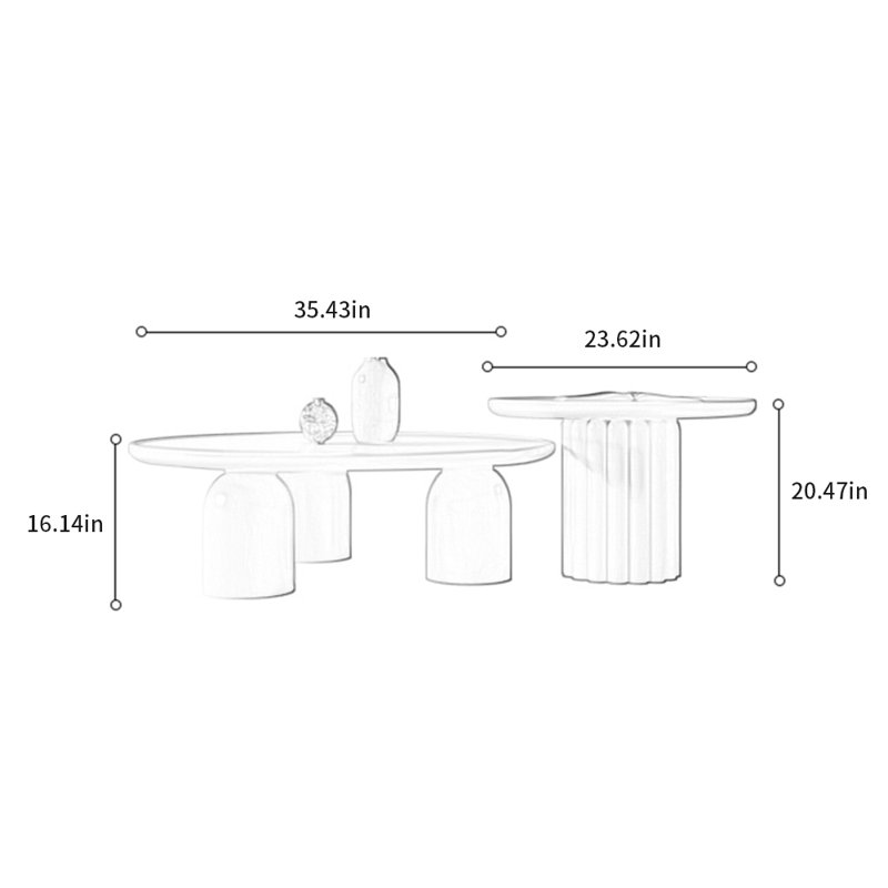 Table basse simple de style crème