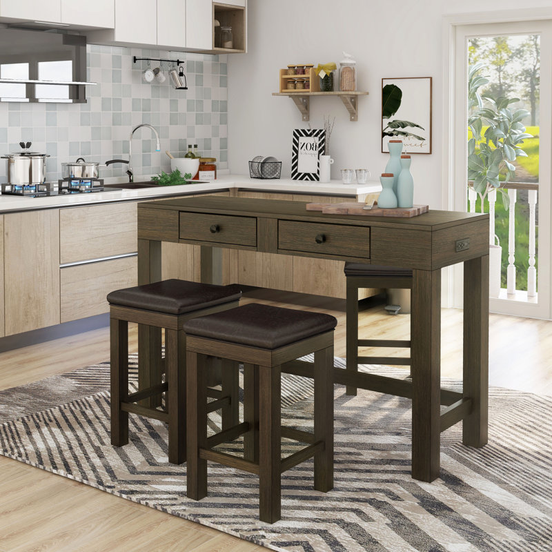 4-Piece Counter Dining Table Set, 4