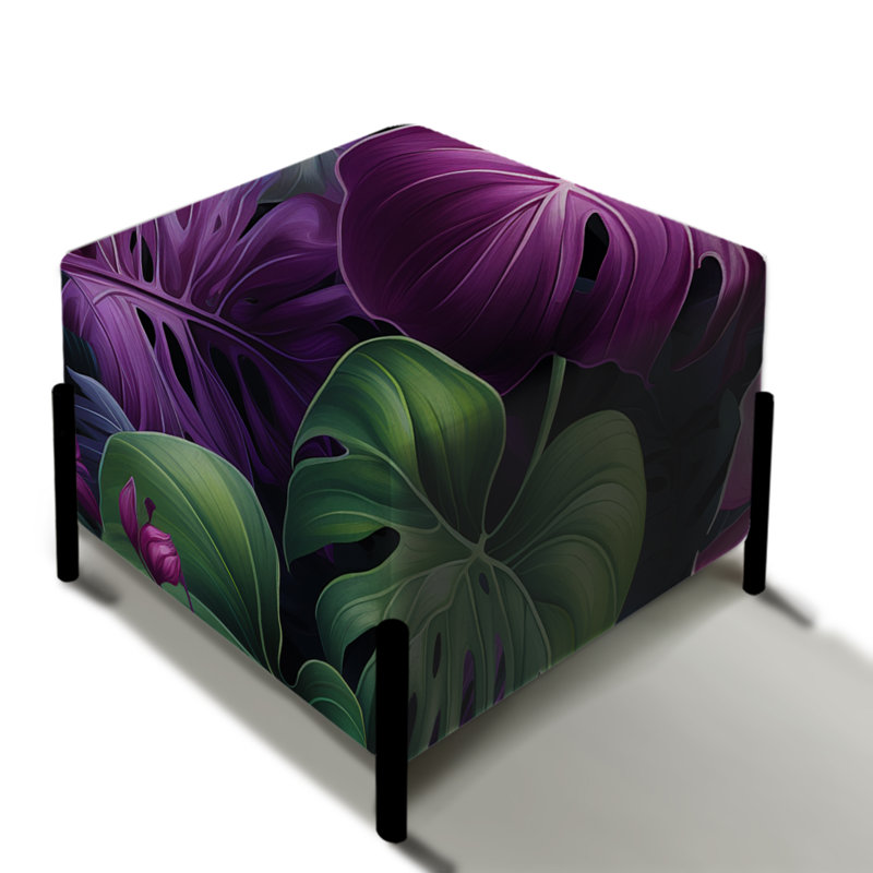 Motif tropical Monstera Enchantment - repose-pieds carré tropical