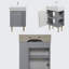 Meuble-lavabo gris 21,6 po avec lavabo en céramique, porte à fermeture douce et étagère de rangement ouverte-108663621