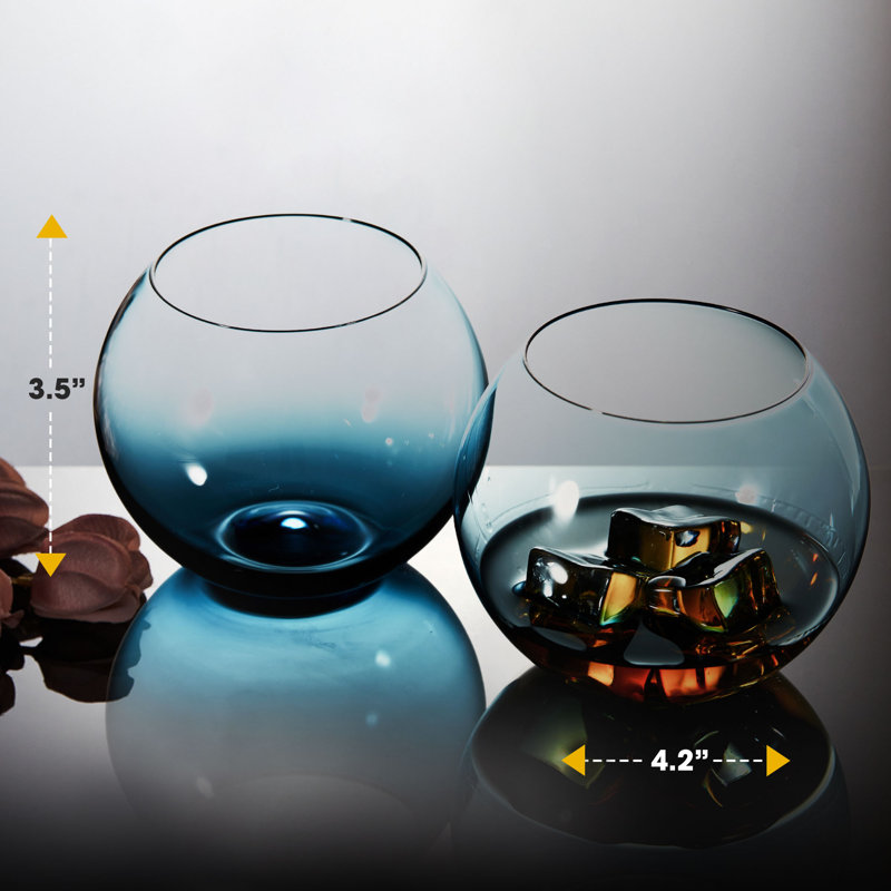19oz. Handmade Drinking Glass Set, Blue