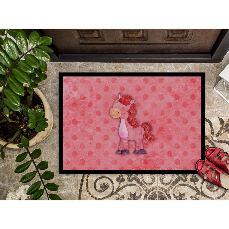 Tapis de porte pour l’extérieur antidérapant cheval Bastien, H 0,2 po x l 36 po x P 24 po