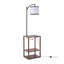 148cm Polished Torchiere Floor Lamp with USB and Outlet