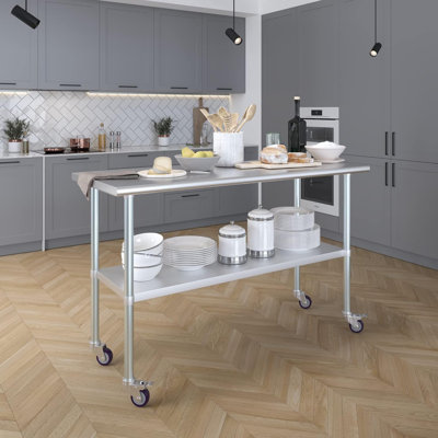 Stainless Steel Table With Wheels