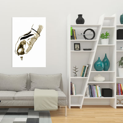 «Man Cave», art mural | Toile brune avec gant de golf