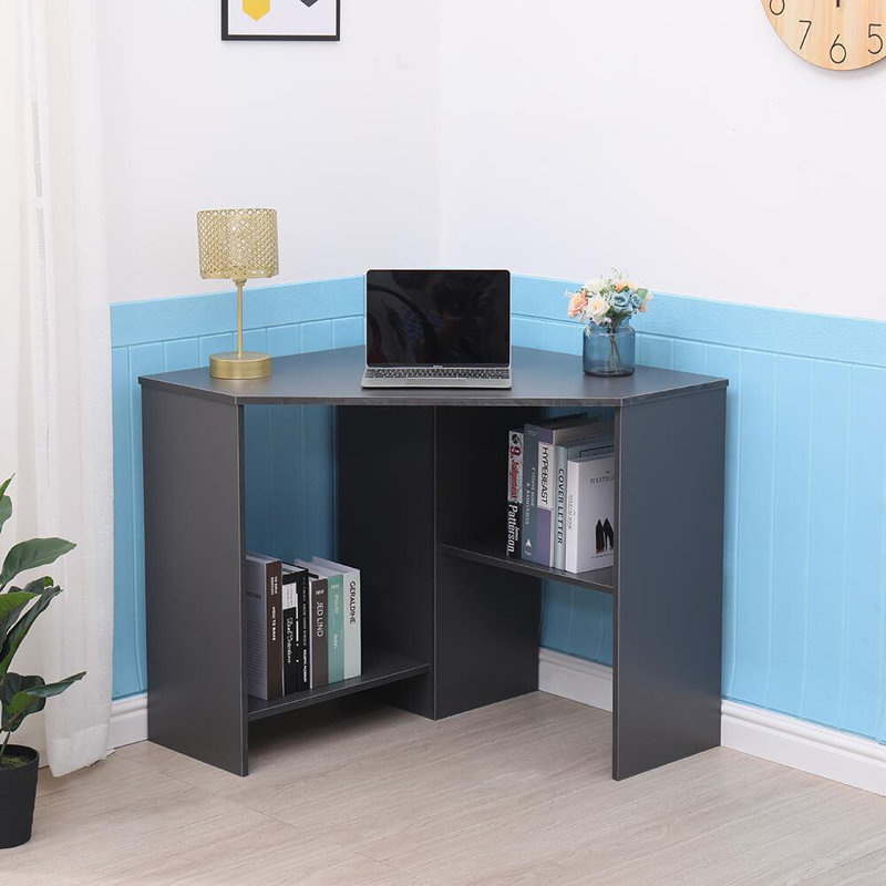 Zytavious Corner Computer Desk, Grey