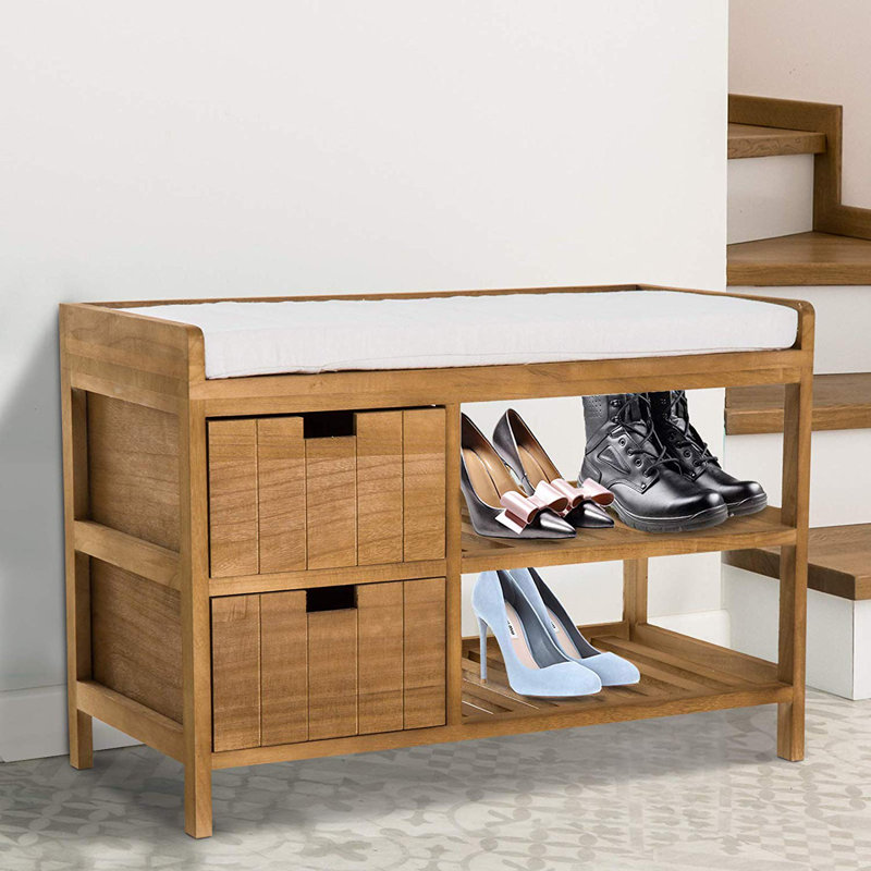 Zeke Upholstered Storage Bench, Brown