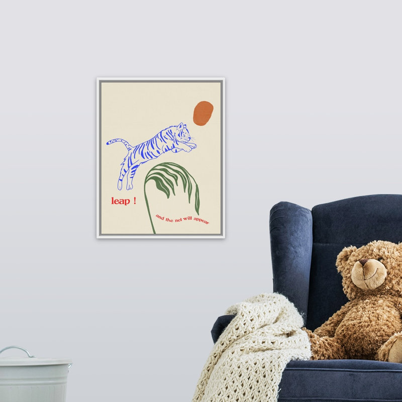 Décoration murale bissextile ii pour enfants, H 20 po x l 16 po x P 1,2 o, Cadre pour toile flottant blanc