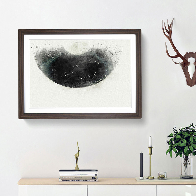 A Vinyl Record in Abstract - Framed Print, 27cm H x 36cm W x 2cm D, Walnut Framed