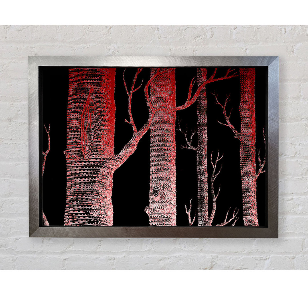 Red Night Trees - Einzelne Bilderrahmen Kunstdrucke