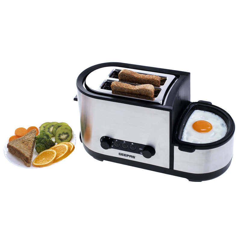 2 Slice Toaster incl Egg Poacher and Mini Frying pan