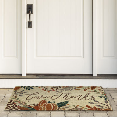 Placida Non-Slip Floral Thanksgiving Doormat